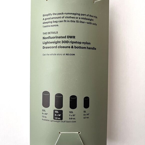 3 REI Lightweight Backpacking Stuff Sacks 15L 5L Camping Hiking 8x18 & 6x14 - Picture 4 of 8